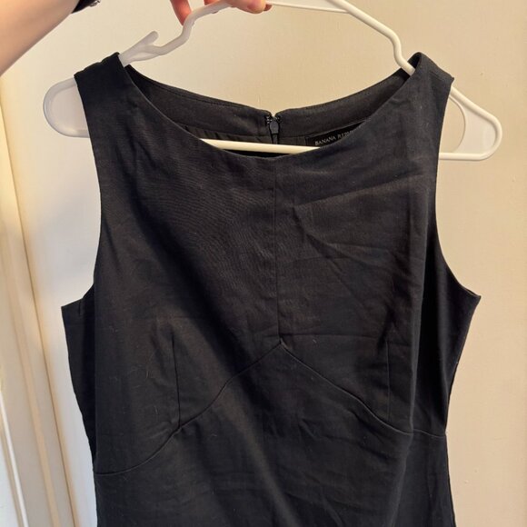 Banana Republic Factory NEW Linen-Cotton A-line Mini Dress in Black - Picture 4 of 8